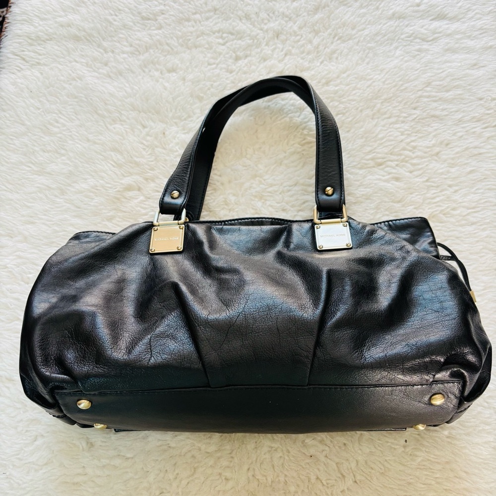 Michael Kors Drawstring Black Leather Satchel Bag w/ Dustbag - Picture 16 of 16